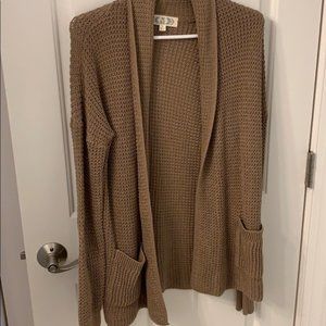 Pink Rose Brown Cardigan With Pockets!